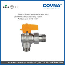 handle male female ball Angled gas valve price manufacturer